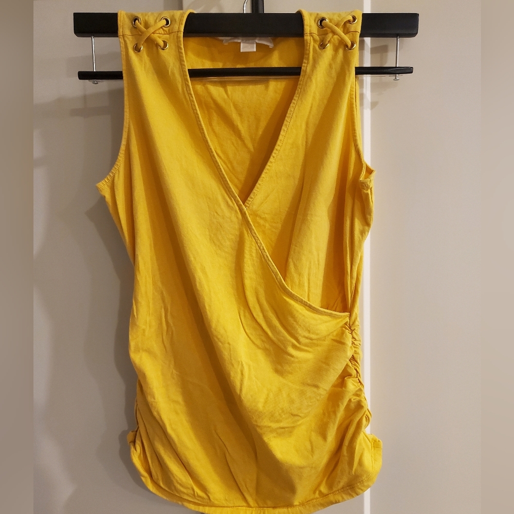 MICHAEL KORS-Yellow Wrap Tank Top Sz.Med.,Rouching on the sides, So SOFT